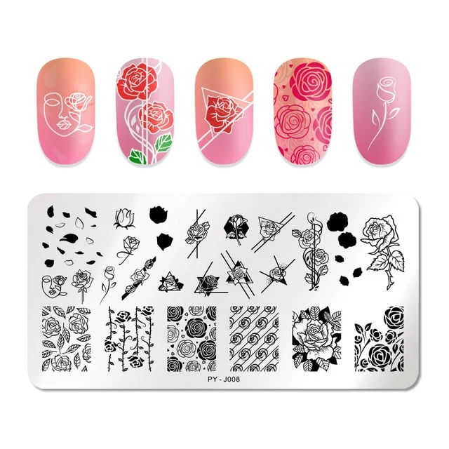 Pict You 8ml Stamping Nail Polish Pure Color Black White Red Nail Art Printing Varnish Manicure DIY Design Stamping Polish