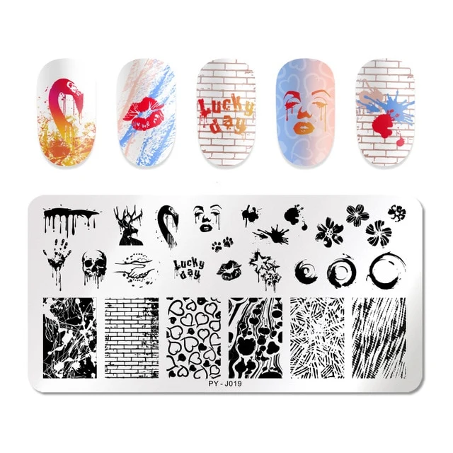 Pict You 8ml Stamping Nail Polish Pure Color Black White Red Nail Art Printing Varnish Manicure DIY Design Stamping Polish