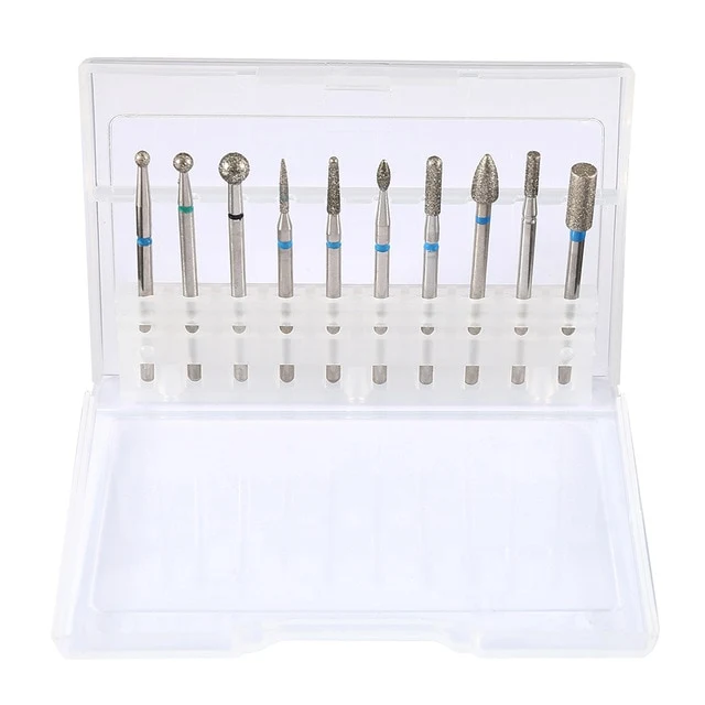 10pcs Diamond Nail Drill Nail Supplies Nail Drill Bit Nail Files Electric for Manicure Rotate Polishing Tools Nail Equipment