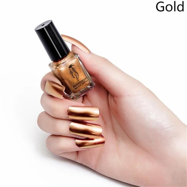 SEXYSHEEP 6ML Mirror Effect Metallic Nail Polish Purple Rose Gold Silver Chrome Nail Art Varnish For Nails Manicure Lacquer