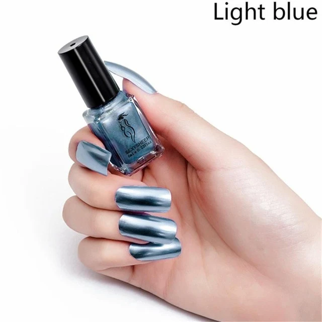 SEXYSHEEP 6ML Mirror Effect Metallic Nail Polish Purple Rose Gold Silver Chrome Nail Art Varnish For Nails Manicure Lacquer