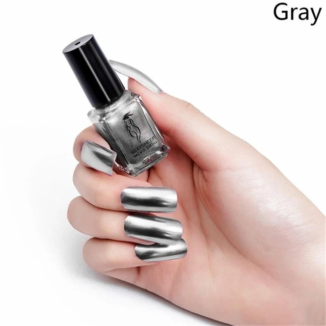 SEXYSHEEP 6ML Mirror Effect Metallic Nail Polish Purple Rose Gold Silver Chrome Nail Art Varnish For Nails Manicure Lacquer