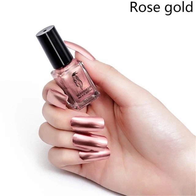 SEXYSHEEP 6ML Mirror Effect Metallic Nail Polish Purple Rose Gold Silver Chrome Nail Art Varnish For Nails Manicure Lacquer