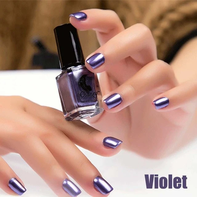 SEXYSHEEP 6ML Mirror Effect Metallic Nail Polish Purple Rose Gold Silver Chrome Nail Art Varnish For Nails Manicure Lacquer