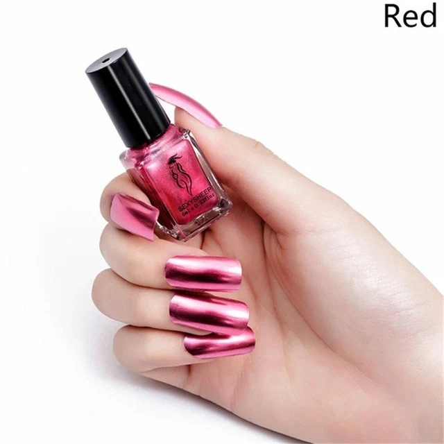 SEXYSHEEP 6ML Mirror Effect Metallic Nail Polish Purple Rose Gold Silver Chrome Nail Art Varnish For Nails Manicure Lacquer