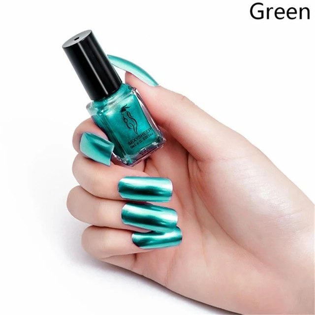 SEXYSHEEP 6ML Mirror Effect Metallic Nail Polish Purple Rose Gold Silver Chrome Nail Art Varnish For Nails Manicure Lacquer