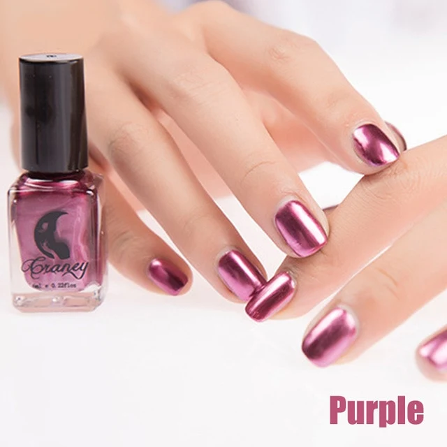 SEXYSHEEP 6ML Mirror Effect Metallic Nail Polish Purple Rose Gold Silver Chrome Nail Art Varnish For Nails Manicure Lacquer