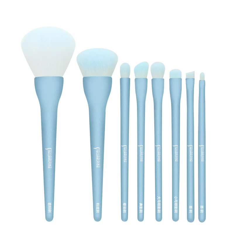 8PCS Makeup Brushes Sets Powder Foundation Blusher Eyeshadow Brush Candy Cosmetic Colorful Make Up NO MSQ LOGO With Bag