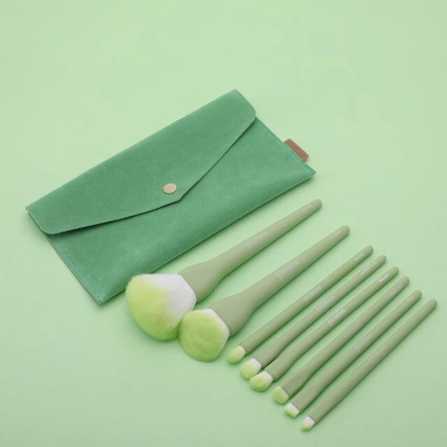 8PCS Makeup Brushes Sets Powder Foundation Blusher Eyeshadow Brush Candy Cosmetic Colorful Make Up NO MSQ LOGO With Bag