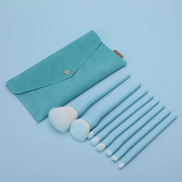 8PCS Makeup Brushes Sets Powder Foundation Blusher Eyeshadow Brush Candy Cosmetic Colorful Make Up NO MSQ LOGO With Bag