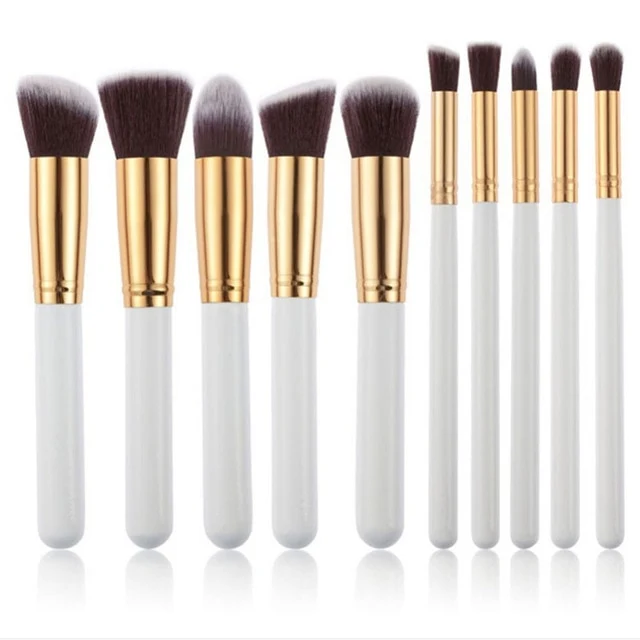 10Pc Synthetic Makeup Brush Set Cosmetics Foundation Blending Blush Makeup Tool Make Up Brushes MakeupFor Women Foundation Brush