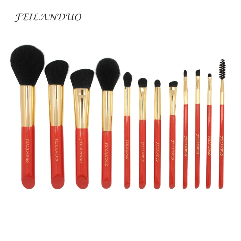 FEILANDUO 12Pcs Makeup Brushes Set Professional Soft Makeup Tool 2017 High Quality Foundation Shadow Eyebrow Brush Kit