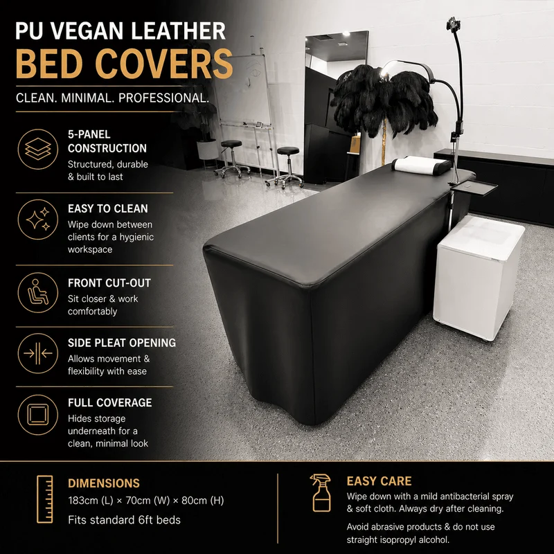 PU Vegan Leather Wipeable Massage Bed Cover