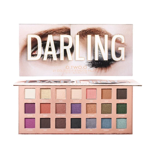 O.TWO.O Darling Eyeshadow Palletes 21 Colors Ultra Fine Powder Pigmented Shadows Glitter Shimmer Makeup Eye Shadow Palette
