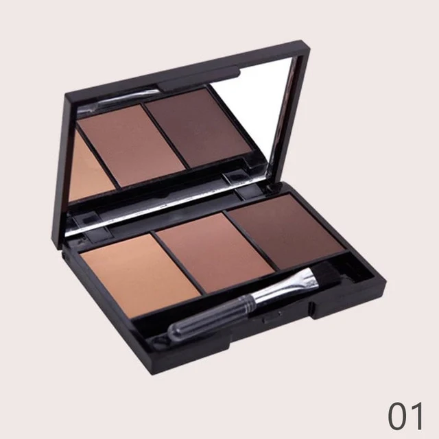 3 Color Eye Shadow Brow Makeup Palette Long-lasting Waterproof Make Up Eyebrow Shades Powder Pigmented Matte Eyeshadow Pallete