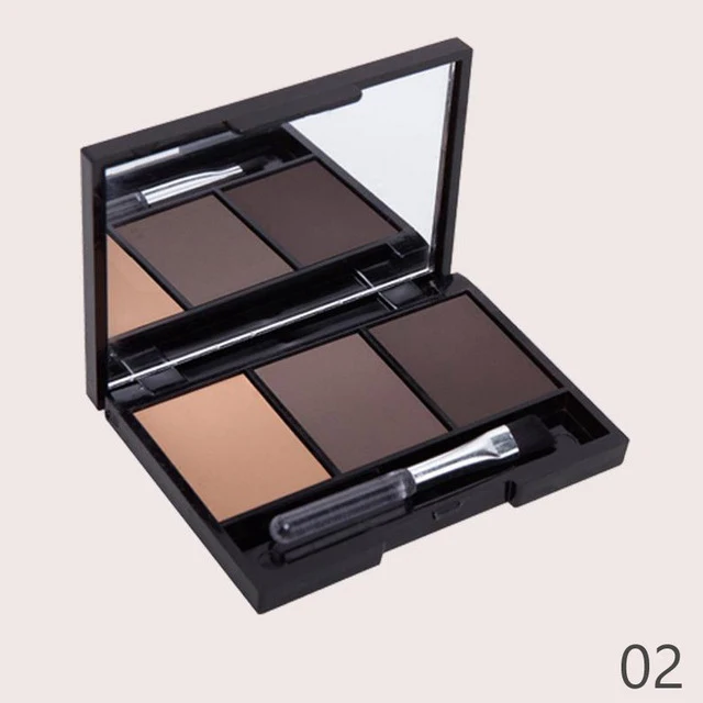 3 Color Eye Shadow Brow Makeup Palette Long-lasting Waterproof Make Up Eyebrow Shades Powder Pigmented Matte Eyeshadow Pallete