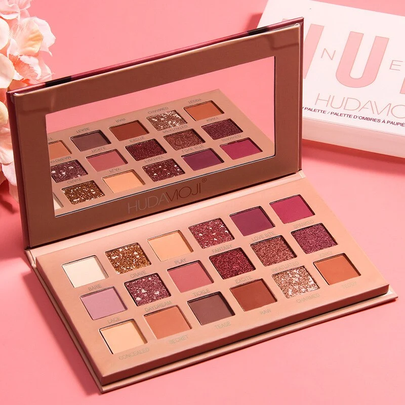 18Color Nude Shining Eyeshadow Matte Makeup Glitter Pigment Smoky Eye Shadow Waterproof Cosmetics Lasting-Effect Eye Shadow