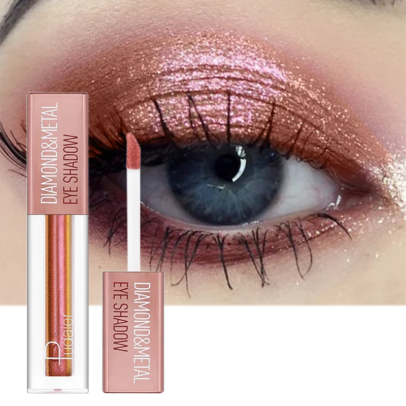 Pudaier Eyeshadow Metallic Pigment Waterproof Silver Green Glitter Eyeshadow Shimmer Festival Eyes Makeup Mermaid Eye Shadow