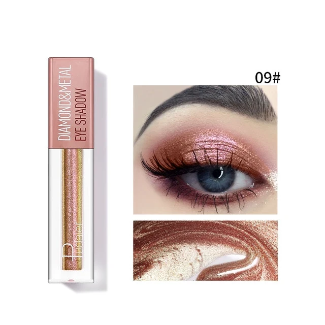 Pudaier Eyeshadow Metallic Pigment Waterproof Silver Green Glitter Eyeshadow Shimmer Festival Eyes Makeup Mermaid Eye Shadow