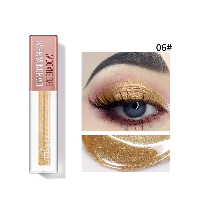 Pudaier Eyeshadow Metallic Pigment Waterproof Silver Green Glitter Eyeshadow Shimmer Festival Eyes Makeup Mermaid Eye Shadow
