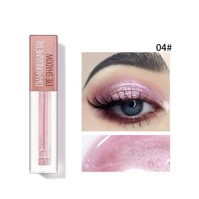 Pudaier Eyeshadow Metallic Pigment Waterproof Silver Green Glitter Eyeshadow Shimmer Festival Eyes Makeup Mermaid Eye Shadow