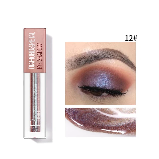 Pudaier Eyeshadow Metallic Pigment Waterproof Silver Green Glitter Eyeshadow Shimmer Festival Eyes Makeup Mermaid Eye Shadow