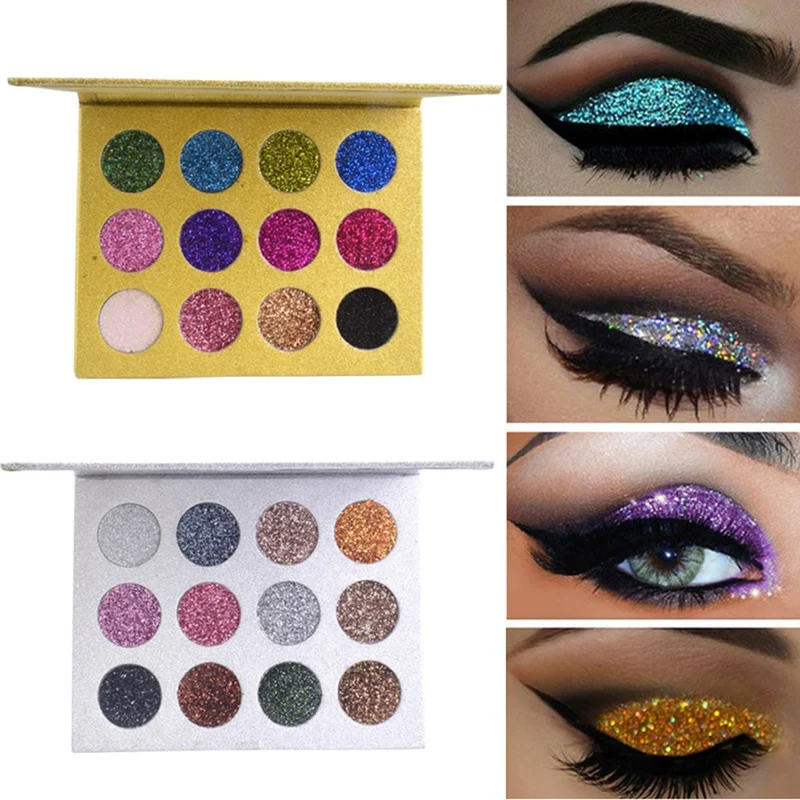 Makeup Eyeshadow Palettes 12 Colors Waterproof Long Lasting Highly Pigmented Glitter Eyeshadow Palette Focallure Eye shadow