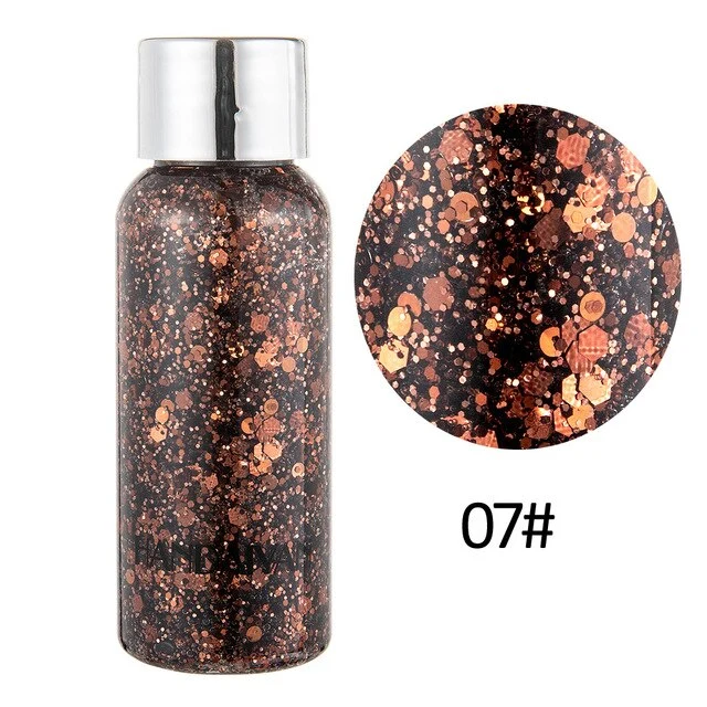 Mermaid Glitter Eyeshadow Gel Makeup Glitter Waterproof Eye Liquid Pigments for Face/Highlighter/Body/Hair Beauty Glazed