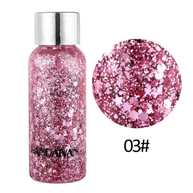Mermaid Glitter Eyeshadow Gel Makeup Glitter Waterproof Eye Liquid Pigments for Face/Highlighter/Body/Hair Beauty Glazed