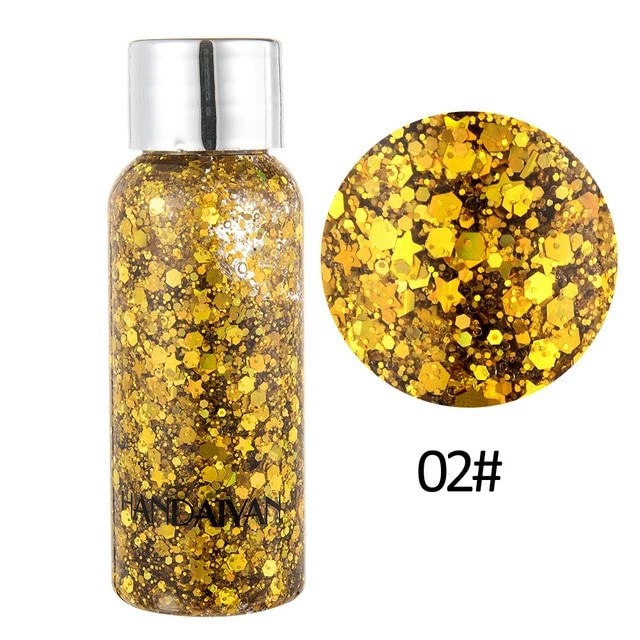 Mermaid Glitter Eyeshadow Gel Makeup Glitter Waterproof Eye Liquid Pigments for Face/Highlighter/Body/Hair Beauty Glazed