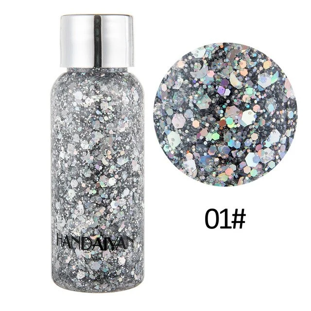 Mermaid Glitter Eyeshadow Gel Makeup Glitter Waterproof Eye Liquid Pigments for Face/Highlighter/Body/Hair Beauty Glazed