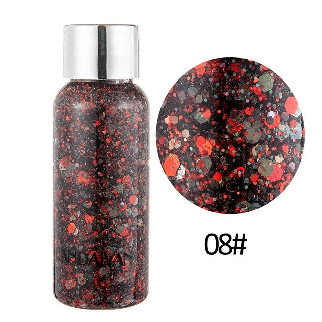 Mermaid Glitter Eyeshadow Gel Makeup Glitter Waterproof Eye Liquid Pigments for Face/Highlighter/Body/Hair Beauty Glazed