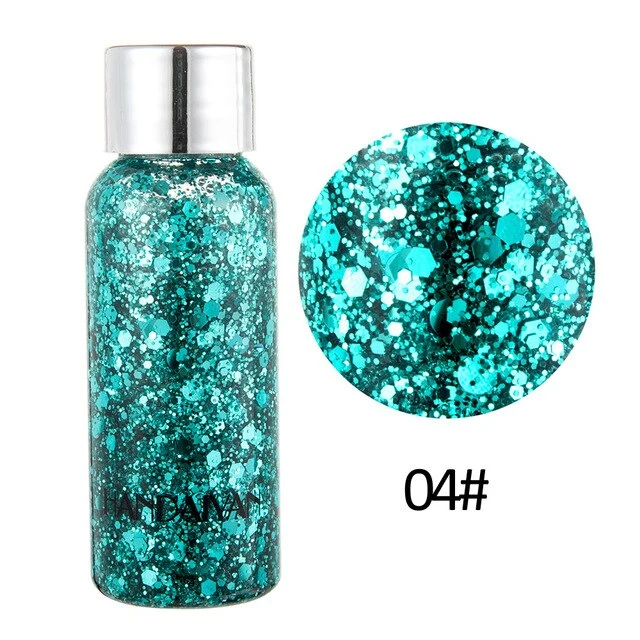 Mermaid Glitter Eyeshadow Gel Makeup Glitter Waterproof Eye Liquid Pigments for Face/Highlighter/Body/Hair Beauty Glazed
