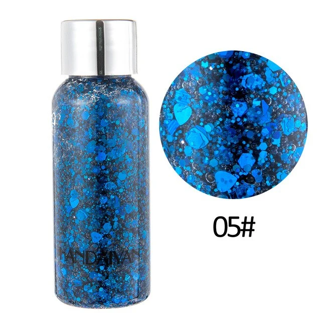Mermaid Glitter Eyeshadow Gel Makeup Glitter Waterproof Eye Liquid Pigments for Face/Highlighter/Body/Hair Beauty Glazed