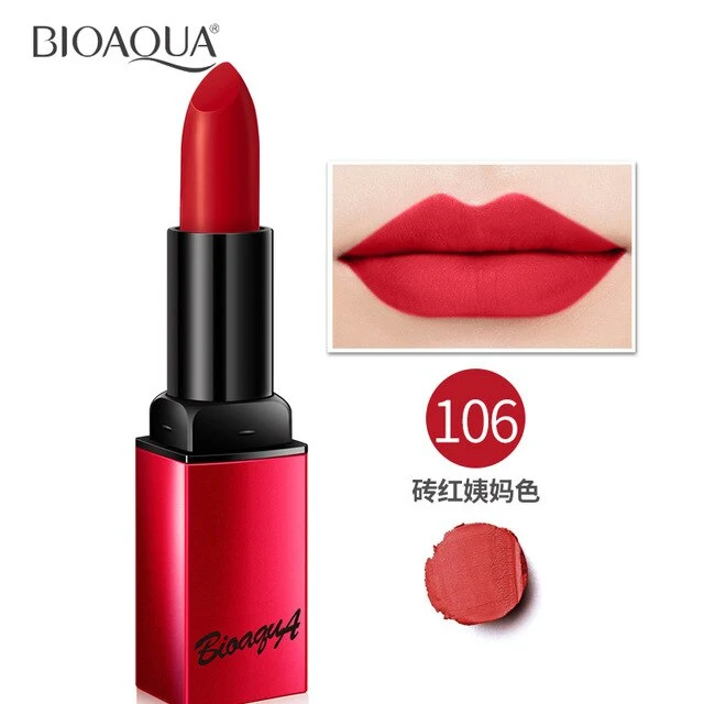 Bioaqua 6 colors Matte Lipstick For Lips Waterproof Long Lasting Nourishing Lipstick Tint Tattoo Nude Cosmetics Lipstic Makeup