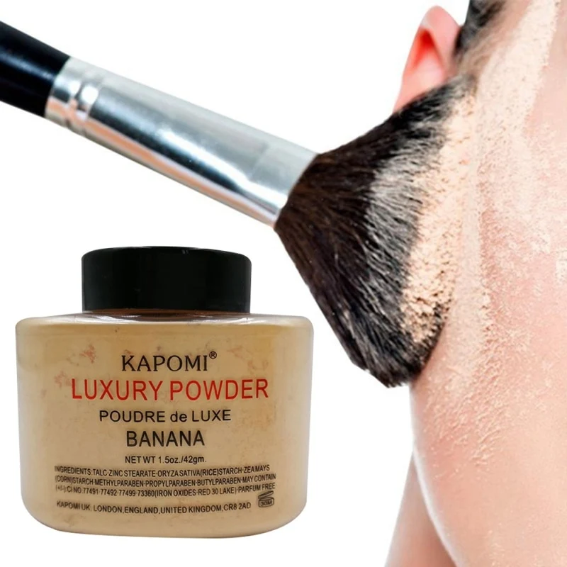 Women Banana Matte Face Smooth Loose Powder Whitening Oil Control Luxury Face Powder Foundation Beauty Makeup Long Lasting