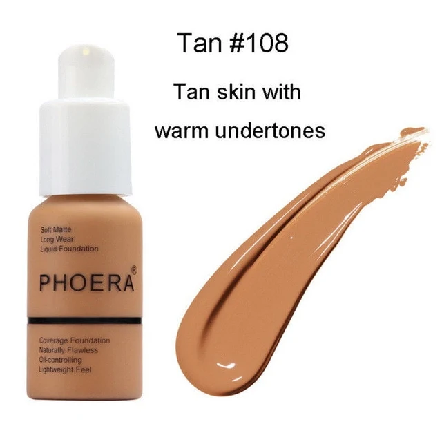PHOERA Foundation Makeup 30ml Soft Matte Long Wear Oil Control Concealer Liquid Foundation Cream Fashion Womens maquillage