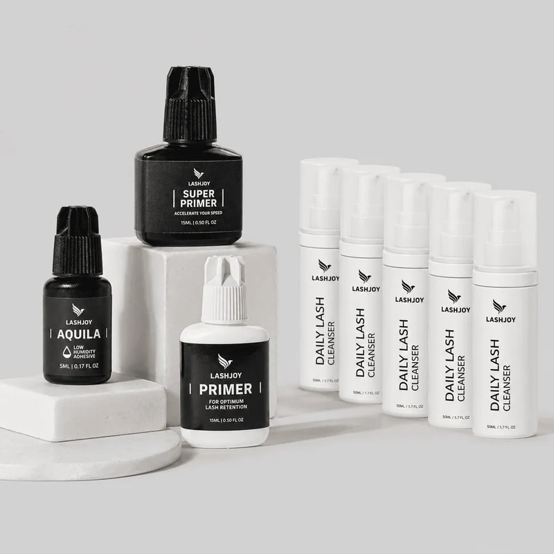Lash Glue, Primer, Bonder + 5 Cleansers Pro Bundle