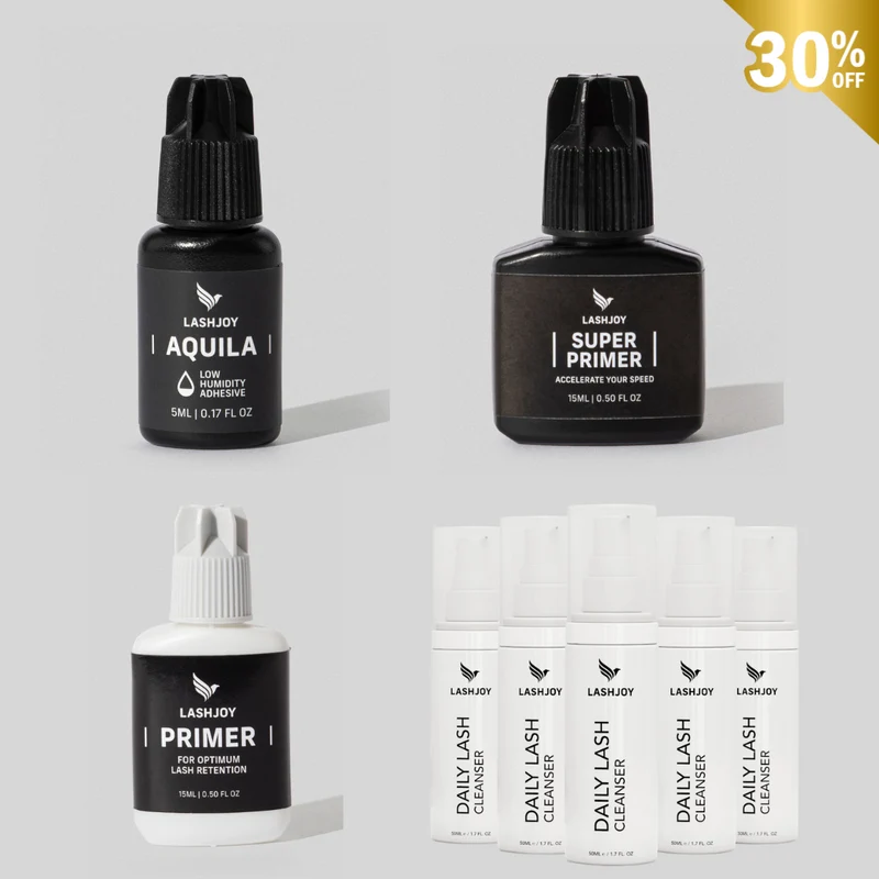 Lash Glue, Primer, Bonder + 5 Cleansers Pro Bundle