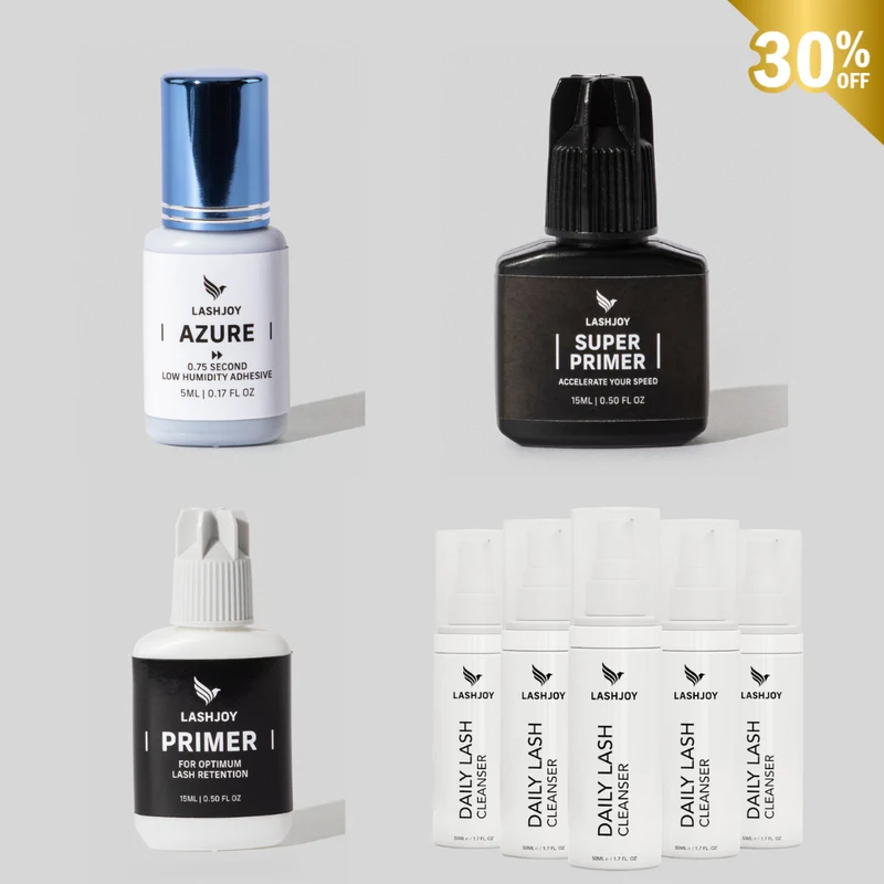 Lash Glue, Primer, Bonder + 5 Cleansers Pro Bundle