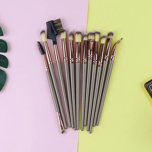 Dighealth 12Pcs Woman Makeup Brushes Set Eye Shadow Powder Blusher Eyeliner Eyelash Lip Make Up Brush Cosmetic Beauty Tool Kits
