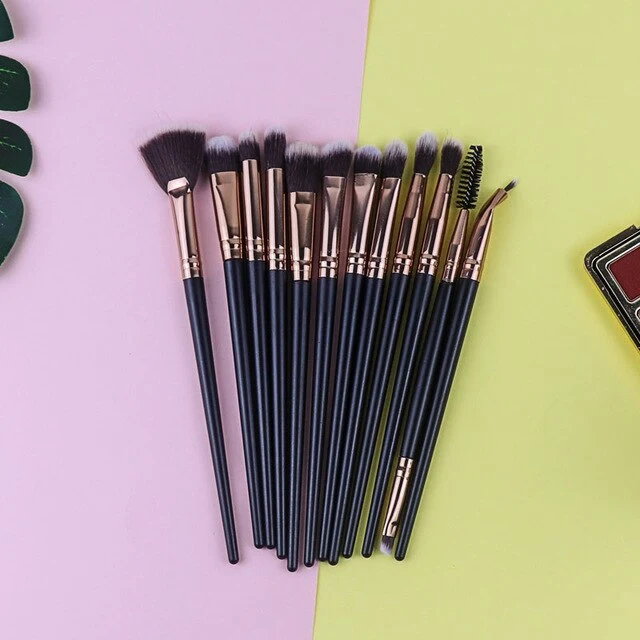 Dighealth 12Pcs Woman Makeup Brushes Set Eye Shadow Powder Blusher Eyeliner Eyelash Lip Make Up Brush Cosmetic Beauty Tool Kits