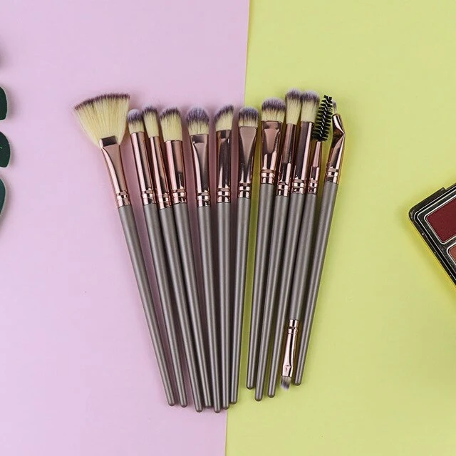 Dighealth 12Pcs Woman Makeup Brushes Set Eye Shadow Powder Blusher Eyeliner Eyelash Lip Make Up Brush Cosmetic Beauty Tool Kits