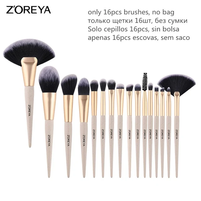 ZOREYA Makeup Brushes 16pcs Make Up Brush Set Powder Foundation Fan Eye Shadow Brushes 2019 New