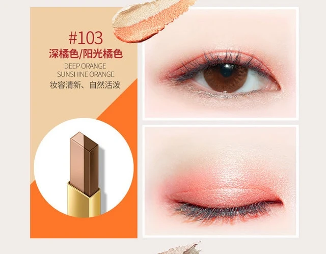 Double Color Eyeshadow Stick Stereo Gradien Shimmer Color Eye Shadow Cream Pen Eye Makeup Palette Cosmetics Smooth Makeup Pencil