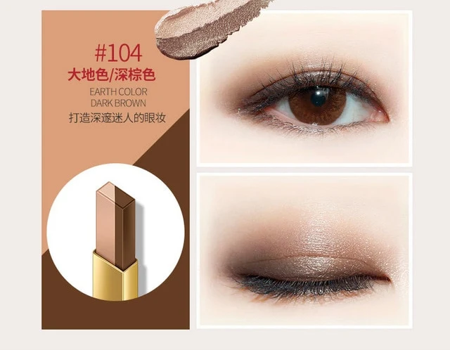 Double Color Eyeshadow Stick Stereo Gradien Shimmer Color Eye Shadow Cream Pen Eye Makeup Palette Cosmetics Smooth Makeup Pencil