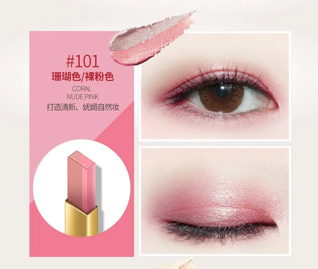 Double Color Eyeshadow Stick Stereo Gradien Shimmer Color Eye Shadow Cream Pen Eye Makeup Palette Cosmetics Smooth Makeup Pencil