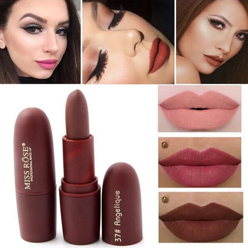 1pc/Lipstick Matte Waterproof Nutritious Lipstick Matte Waterproof Velvet Lip Stick Sexy Red Brown Pigments Makeup Matte Lipstic
