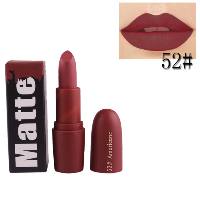 1pc/Lipstick Matte Waterproof Nutritious Lipstick Matte Waterproof Velvet Lip Stick Sexy Red Brown Pigments Makeup Matte Lipstic