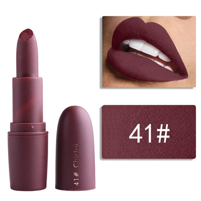 1pc/Lipstick Matte Waterproof Nutritious Lipstick Matte Waterproof Velvet Lip Stick Sexy Red Brown Pigments Makeup Matte Lipstic